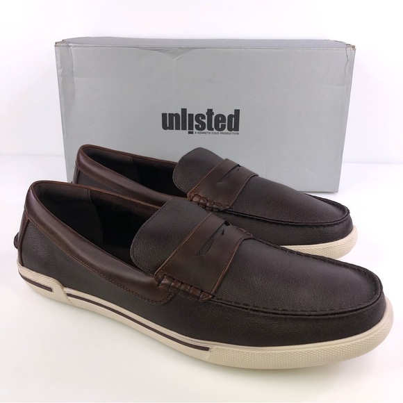 Unlisted by Kenneth Cole Men's Brown Un-Anchor Slip On Loafer Size 12 - Picture 1 of 8